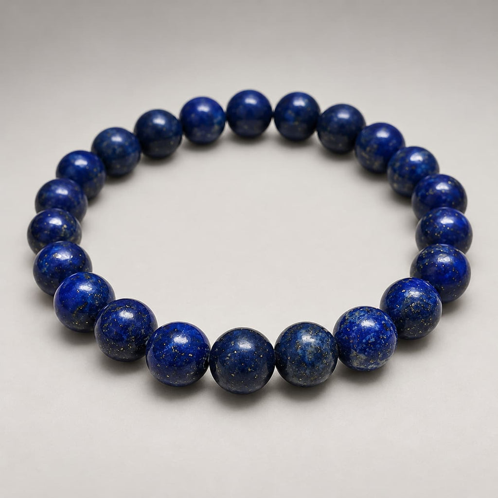 Zapestnica Lapis Lazuli 8mm na kamniti podlagi