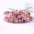 Zapestnica / Ametist, Strawberry Quartz, Turmalin Quartz - 8mm