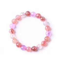 Zapestnica / Ametist, Strawberry Quartz, Turmalin Quartz - 8mm